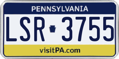 PA license plate LSR3755