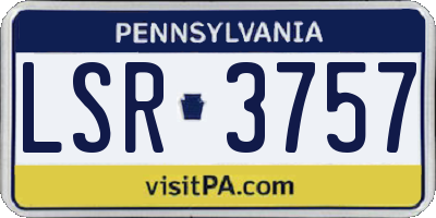 PA license plate LSR3757