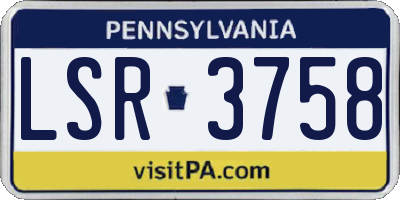 PA license plate LSR3758