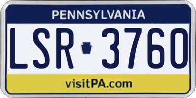 PA license plate LSR3760