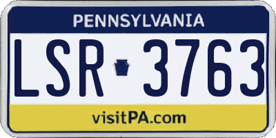 PA license plate LSR3763