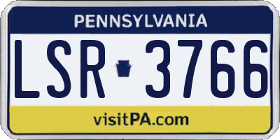 PA license plate LSR3766