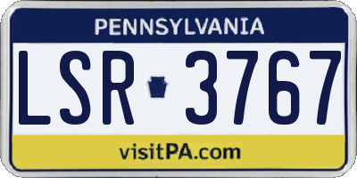 PA license plate LSR3767