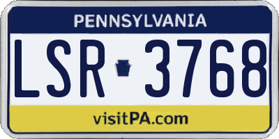 PA license plate LSR3768