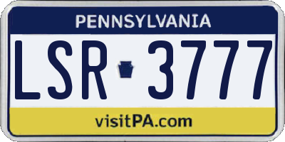 PA license plate LSR3777