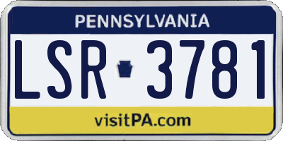 PA license plate LSR3781