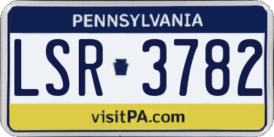 PA license plate LSR3782