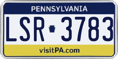 PA license plate LSR3783