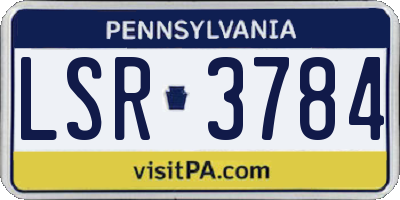 PA license plate LSR3784
