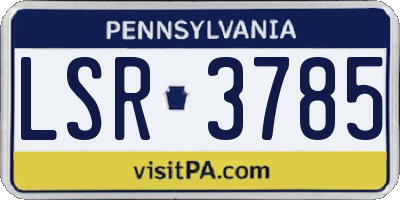 PA license plate LSR3785