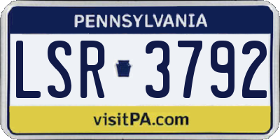 PA license plate LSR3792