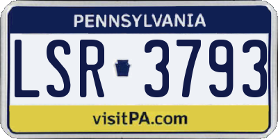 PA license plate LSR3793