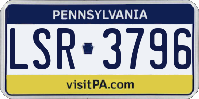PA license plate LSR3796