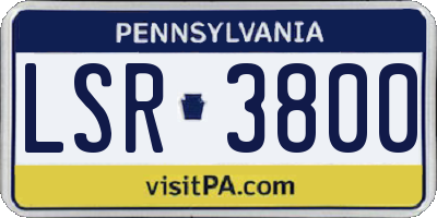 PA license plate LSR3800