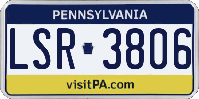 PA license plate LSR3806