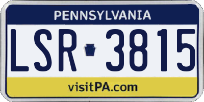 PA license plate LSR3815
