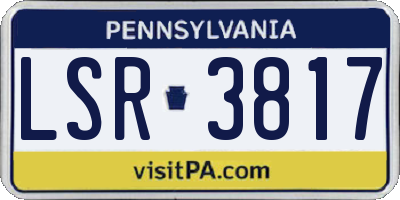 PA license plate LSR3817