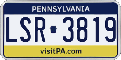 PA license plate LSR3819