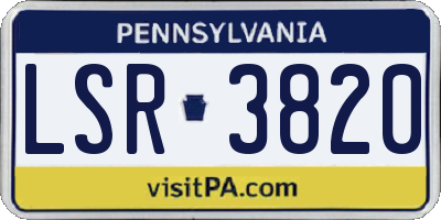 PA license plate LSR3820