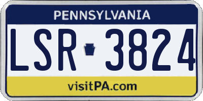PA license plate LSR3824