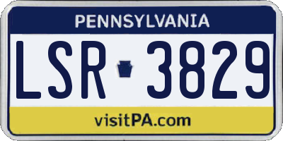 PA license plate LSR3829