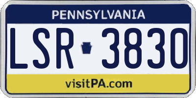 PA license plate LSR3830