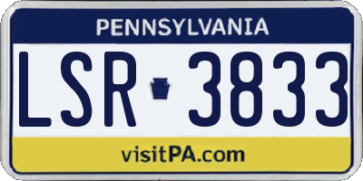 PA license plate LSR3833