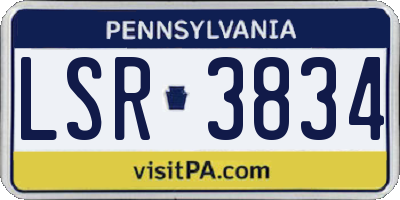 PA license plate LSR3834