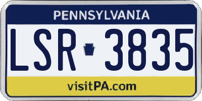 PA license plate LSR3835