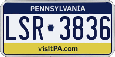 PA license plate LSR3836