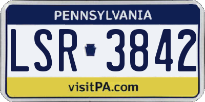 PA license plate LSR3842