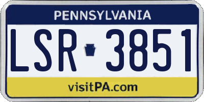 PA license plate LSR3851