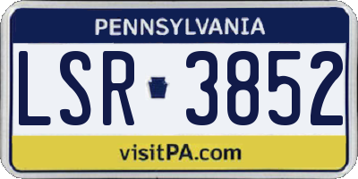 PA license plate LSR3852