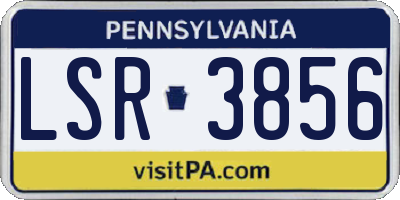 PA license plate LSR3856