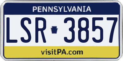 PA license plate LSR3857