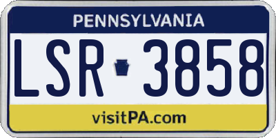 PA license plate LSR3858