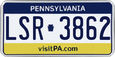 PA license plate LSR3862