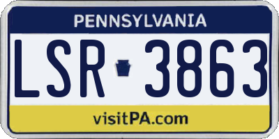 PA license plate LSR3863