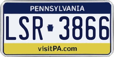 PA license plate LSR3866