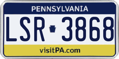 PA license plate LSR3868