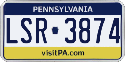 PA license plate LSR3874