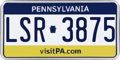 PA license plate LSR3875