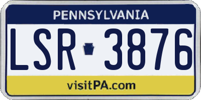 PA license plate LSR3876