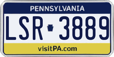 PA license plate LSR3889
