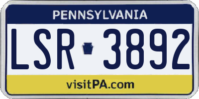 PA license plate LSR3892