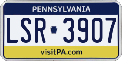 PA license plate LSR3907