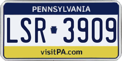 PA license plate LSR3909