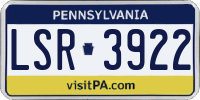 PA license plate LSR3922