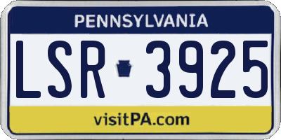 PA license plate LSR3925