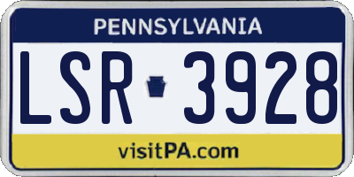 PA license plate LSR3928
